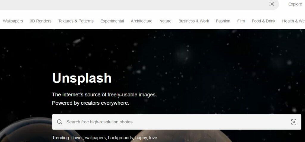 Unsplash - best image websites