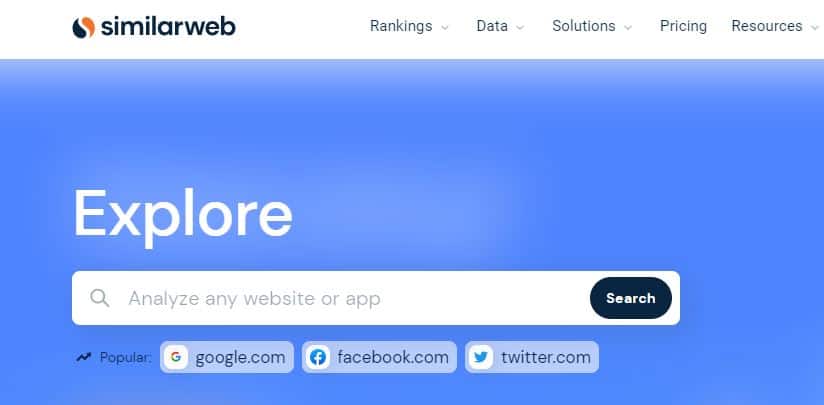 similarweb search bar