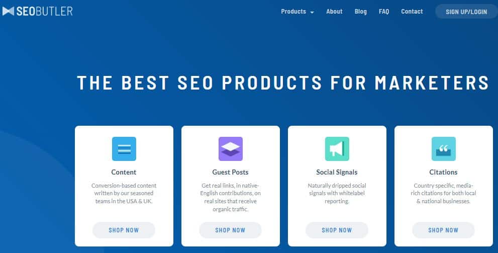 SEO Butler - content writing services list
