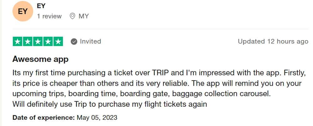 trip.com ratings and reviews - trip.com positive review