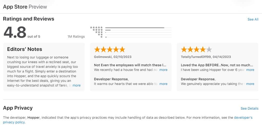 Hopper Review - App Store