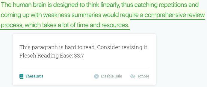 Readability Report - prowriting aid review