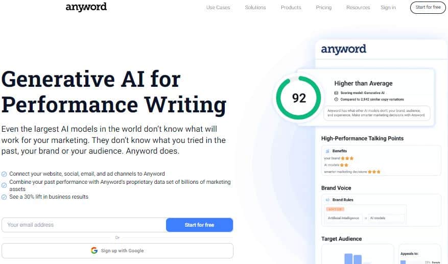 anyword - ai writer and text generator
