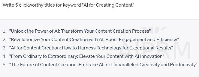 blog post titles - chatgpt for content creation