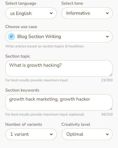 blog section writing - how good is rytr