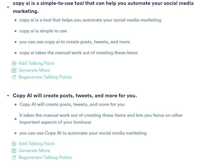 generate talking point - what is copy.ai used for