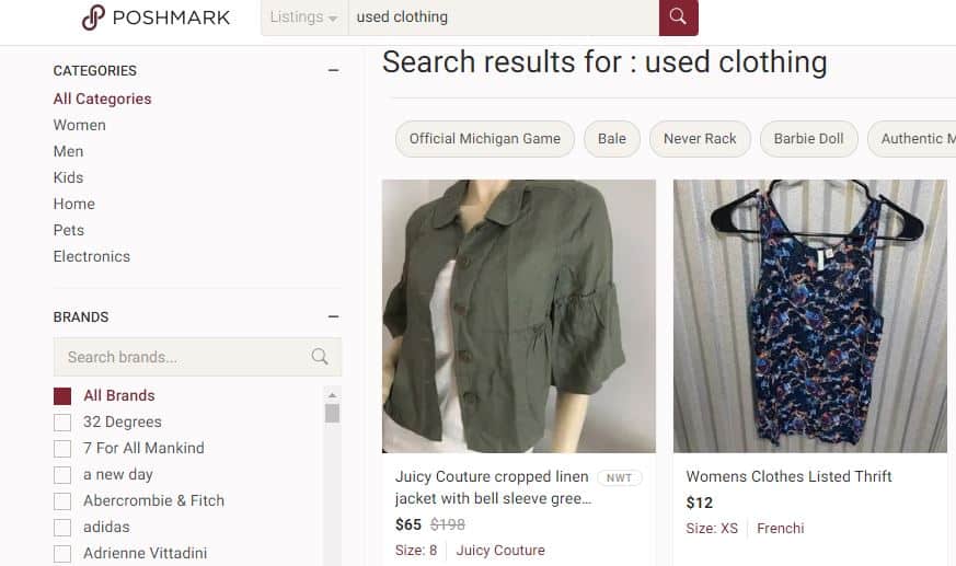 poshmark - best apps for selling used clothes