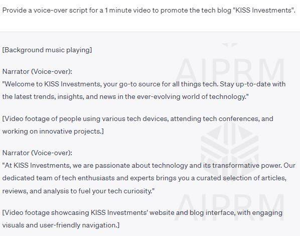 chatgpt - voice over script