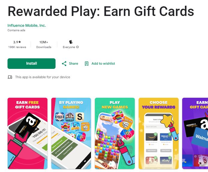 rewarded play android rating